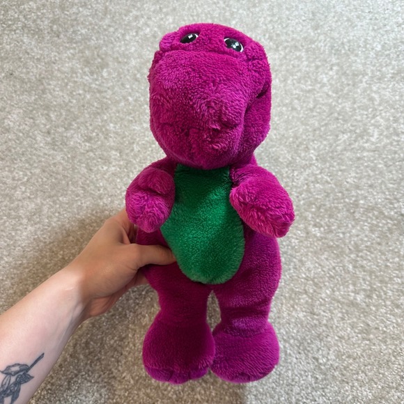 Vintage Barney Plush Dinosaur Beanbag Purple Stuffed Animal Toy 1992 - Picture 1 of 9